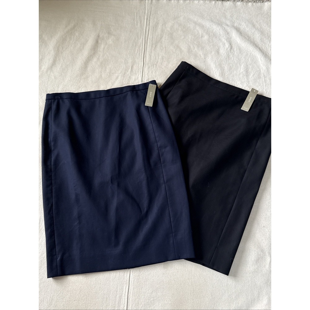 NWT J.Crew No. 2 Pencil Four-season Stretch Skirt 6 Lot Of Two Black/blue NWT